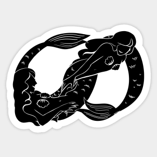 Gay Infinity Mermaids- Black Sticker